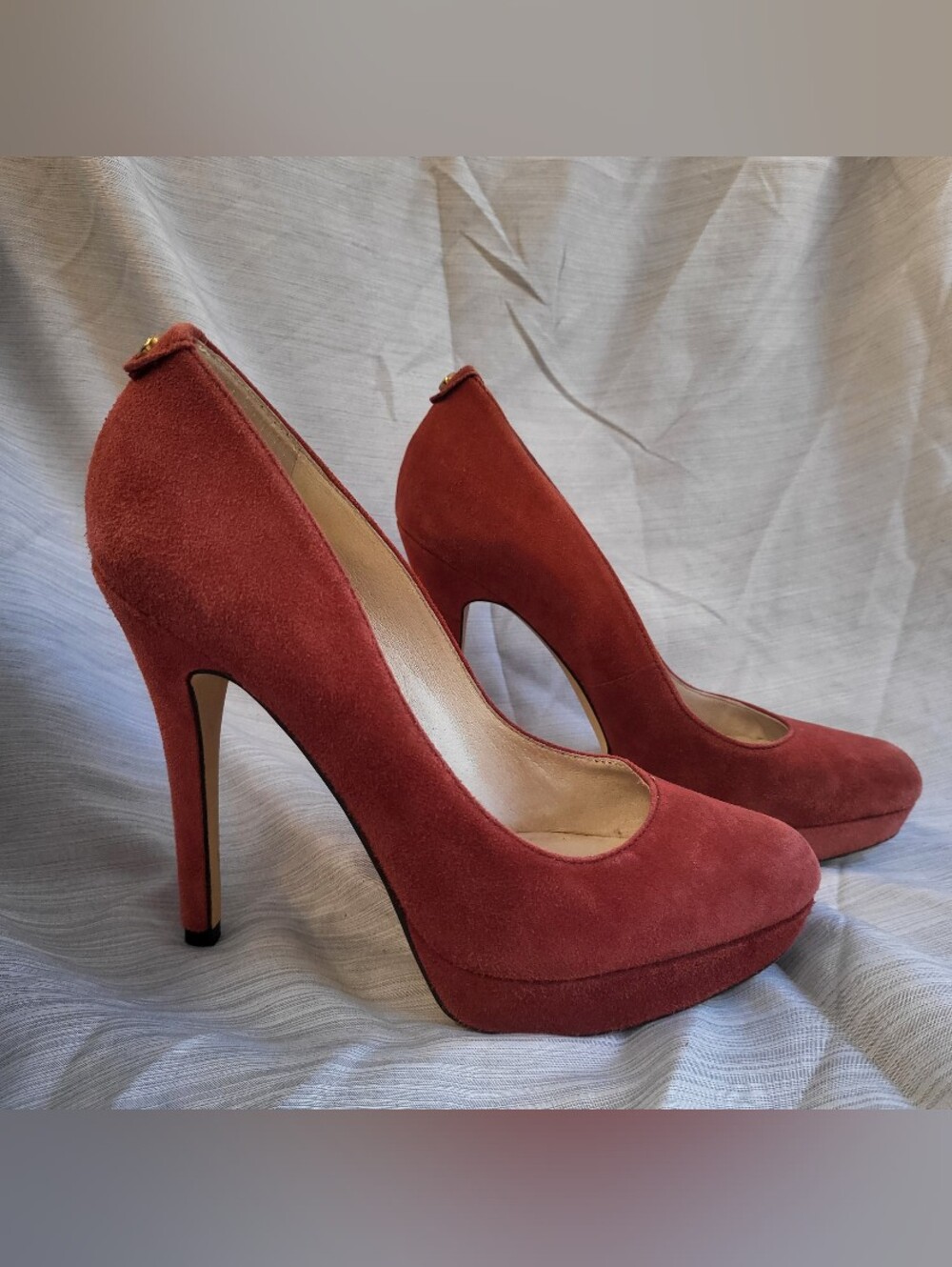 Michael Michael Kors Womens Burnt Orange Suede Heel Pumps Womens Size 7.5